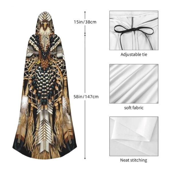 COSTU-02 Native American Owl Costume with Hooded Cloak-1