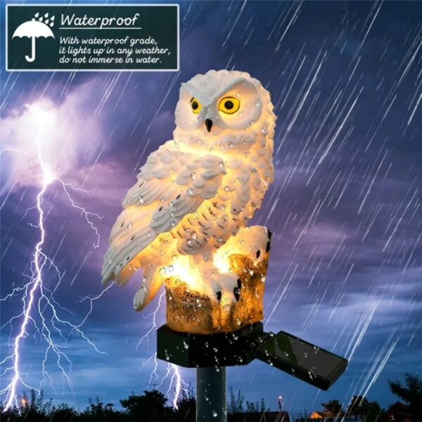 Solar Light Owl Lamp for Outdoor Garden