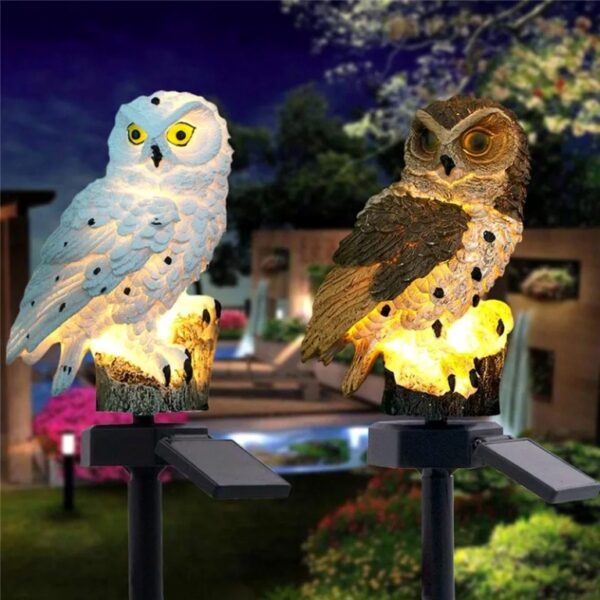 Solar Light Owl Lamp for Outdoor Garden