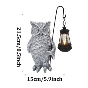 Owl Figurine with LED Lamp Waterproof