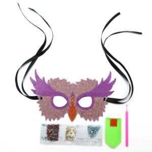 MASK-05 Crystal Diamond Embroidery Owl Mask-3