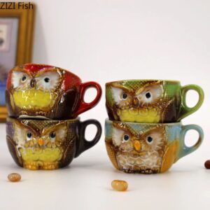 Painted Owl Tea Cup