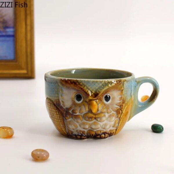 Painted Owl Tea Cup