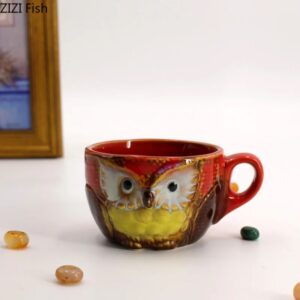 Painted Owl Tea Cup