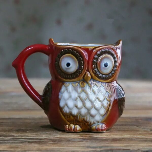 Owl Shape Ceramic Mug for Breakfast