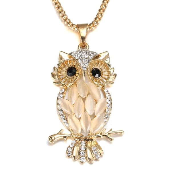 Golden Owl Pendance Necklace for Lady