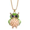 Green Owl Crystal Necklace