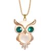 Green Eye Pearl Owl Necklace