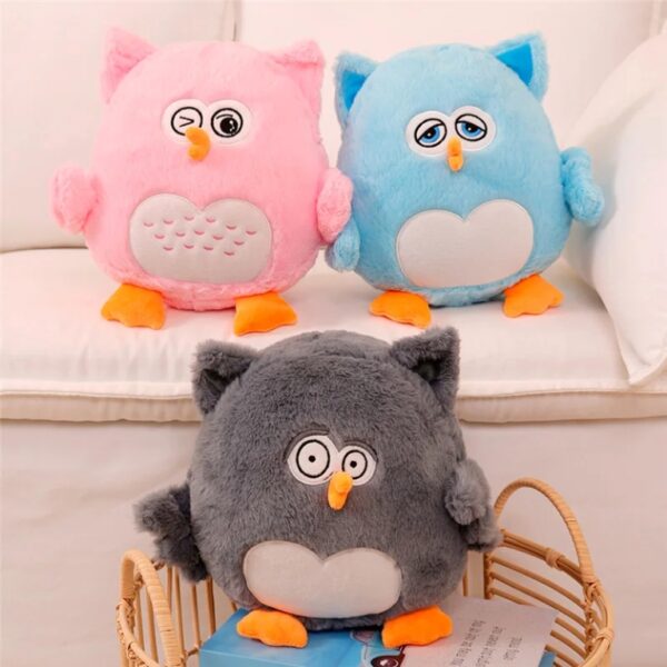 Fluffy Owl Plush Pillow With Blanket