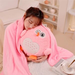 Fluffy Owl Plush Pillow With Blanket