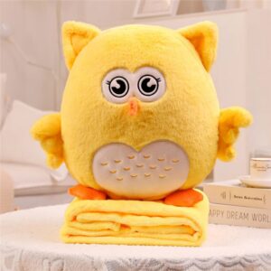 Fluffy Owl Plush Pillow With Blanket