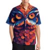 Red Blue Owl Hawaiian Shirt