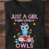 Just A Girl Who Loves Owls Shirt