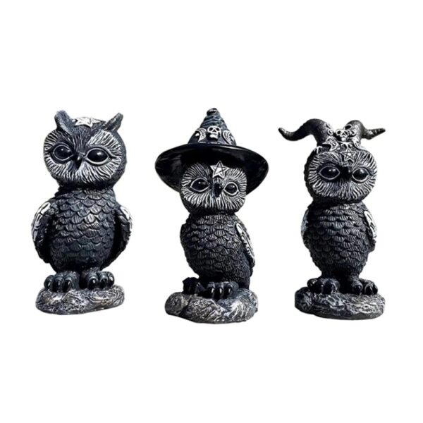 Black Witches Owl Statue