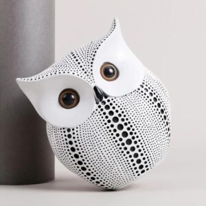 STATU-05 Resin Owl Statue for Decoration 15cm- BLACK