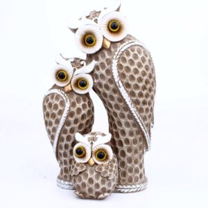 3pcs Owl Family Statue