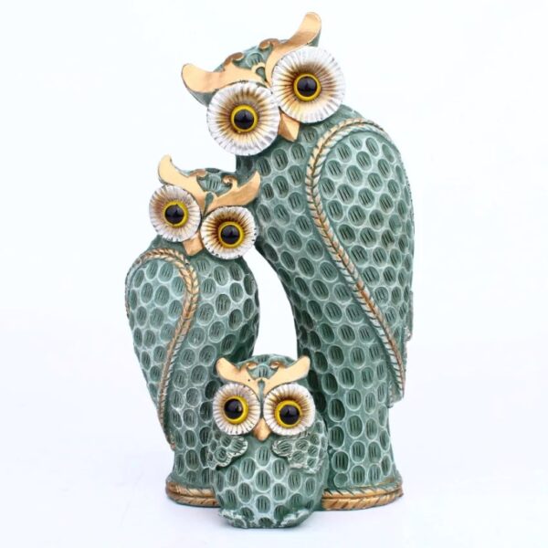 3pcs Owl Family Statue