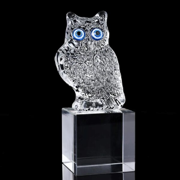 Crystal Cute Owl Glass Statue