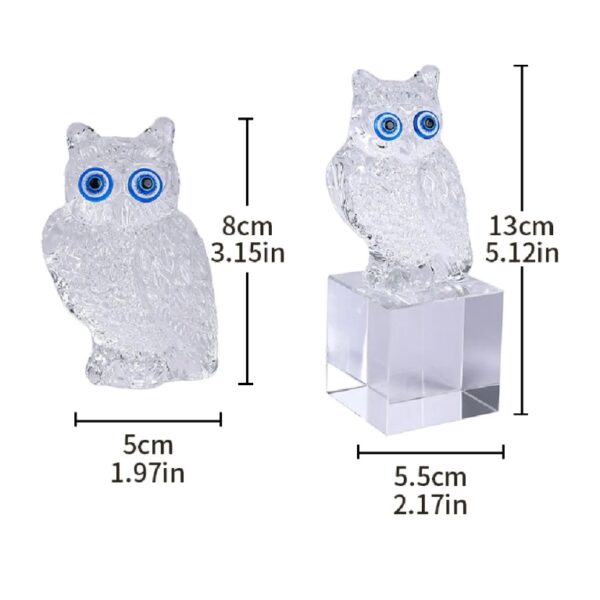 Crystal Cute Owl Glass Statue