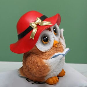 Cute Reading Owl Statue