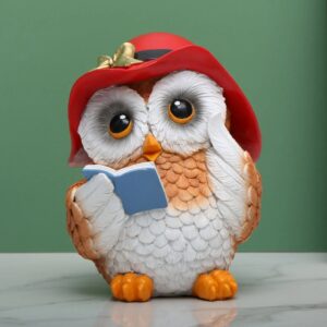 Cute Reading Owl Statue